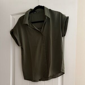 SHEIN Olive Women's Button-Down Shirt